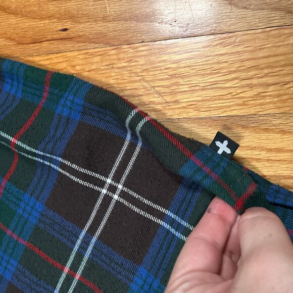 Head Porter Plus Plaid Shirt Frog Closure Japan Made Americana Asian Fusion - Picture 8 of 11